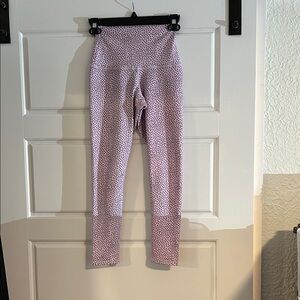 Evolution and Creation Leggings in Light Pink with Black Dots